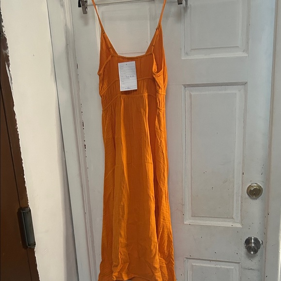 NWT Panorama 💯Cotton Bright Orange Maxi Dress -fits like a Small - see desc - Picture 3 of 3